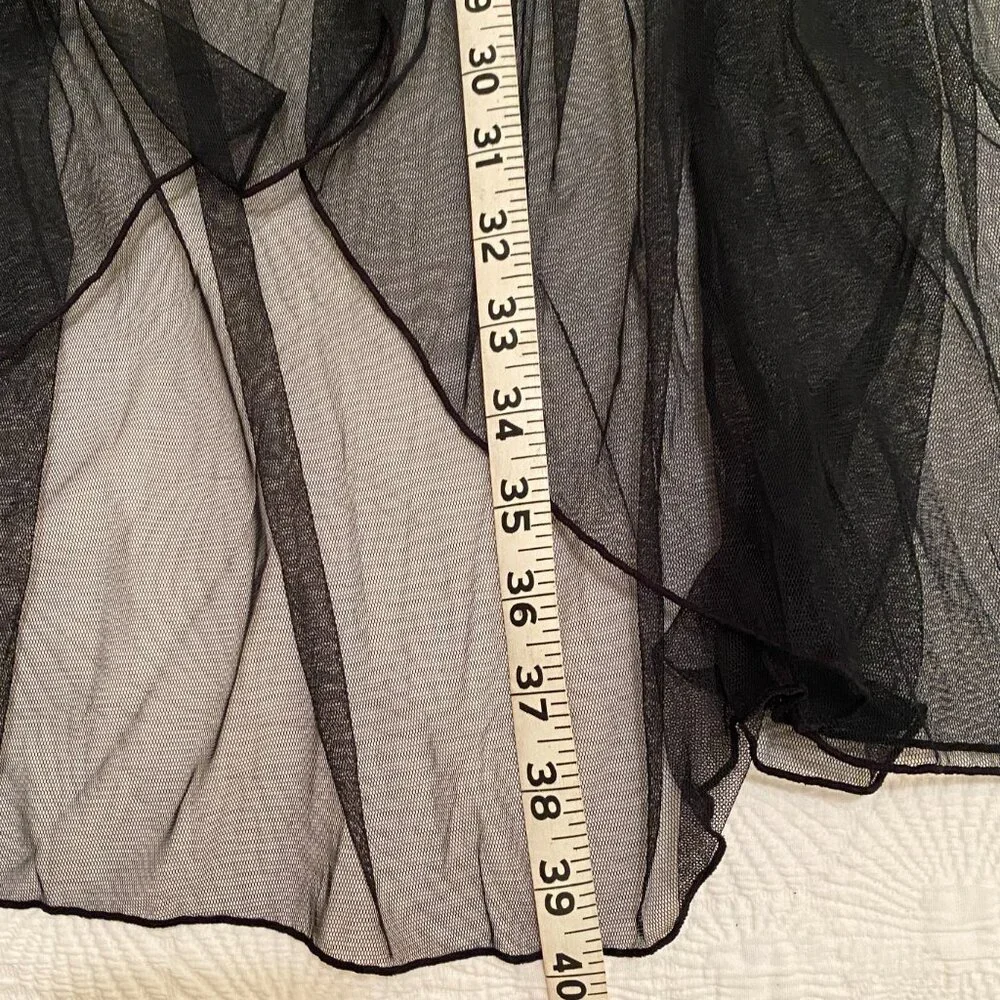 Black Sheer stretchy teddy NEW and sheer Skirt - Picture 7 of 10